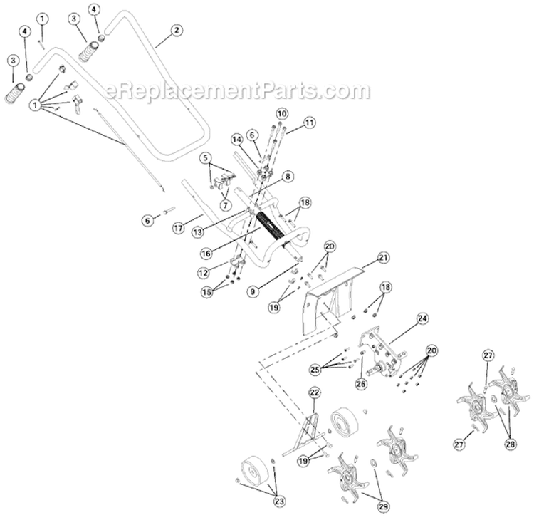 Page A Diagram and Parts List for 410R 21EK410G034 Ryobi Tiller