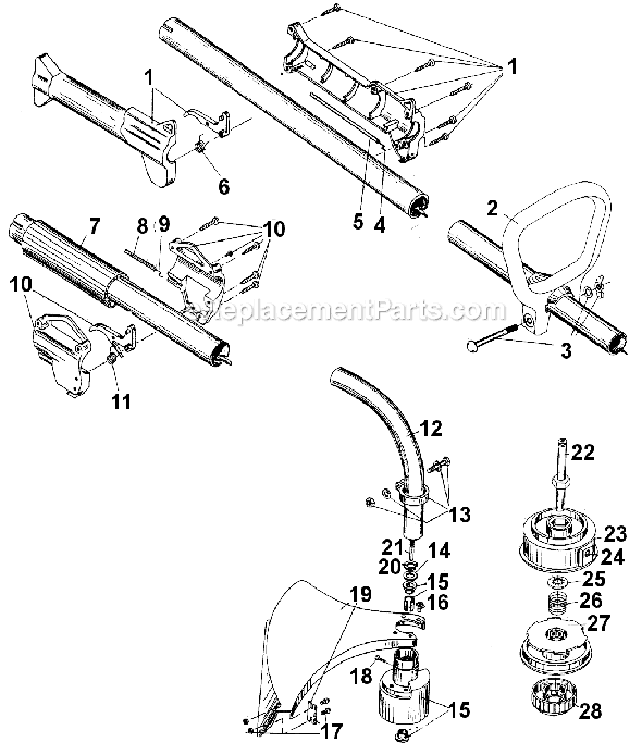 Page B Diagram and Parts List for RYAN264-2 909004827-009147700 Ryobi Trimmer
