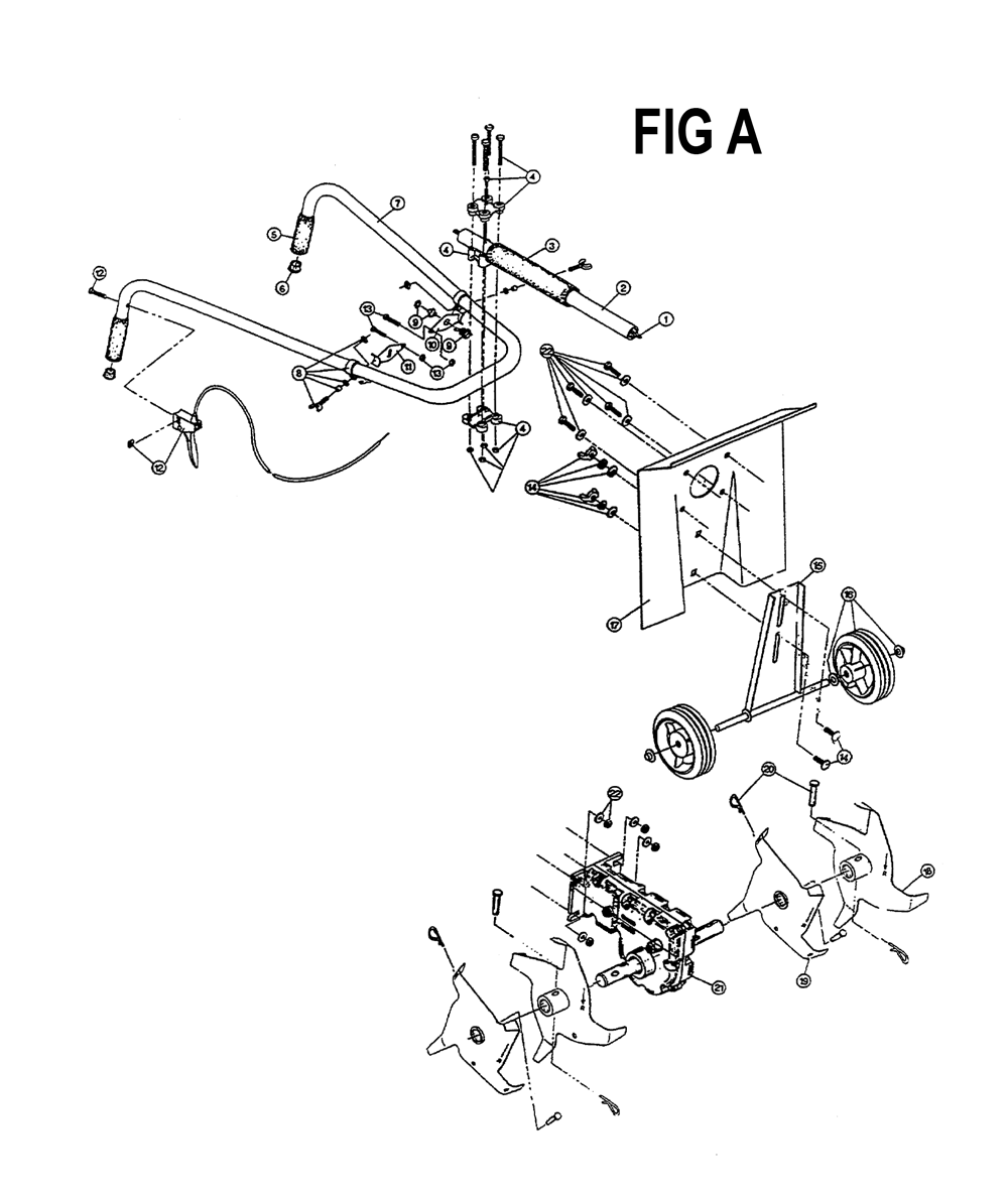 Fig-1 Diagram and Parts List for 400 809065150 Ryobi Tiller