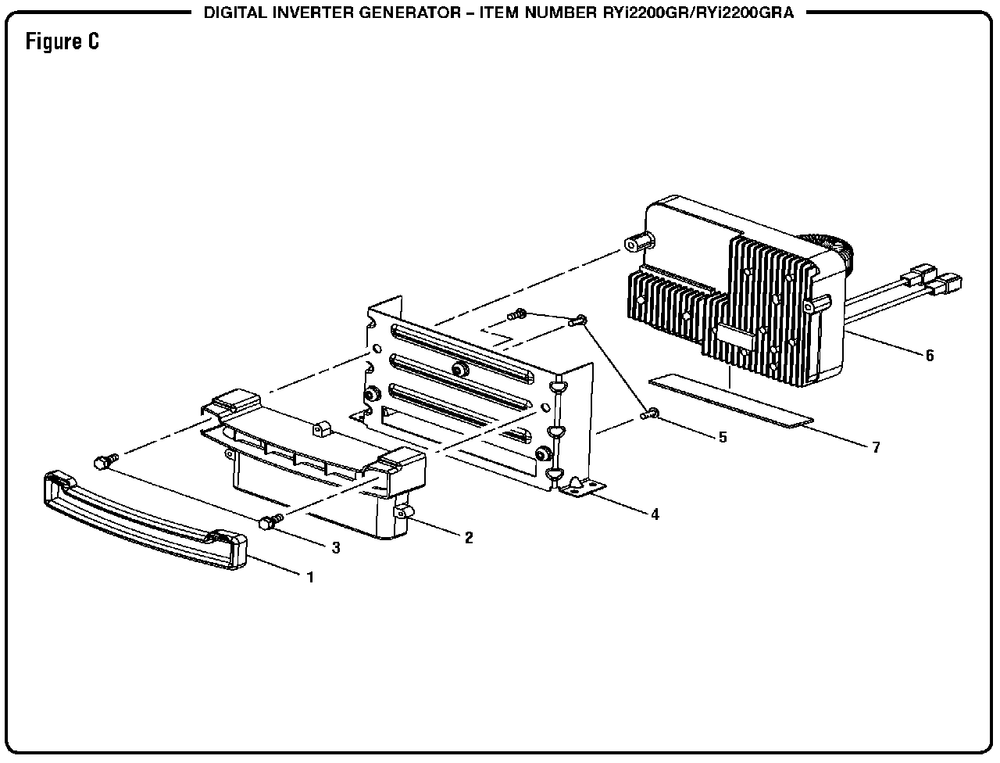 Figure C Diagram and Parts List for RY I2200 GRA (Rev 02)(090930338)(2018-03) Ryobi Generator
