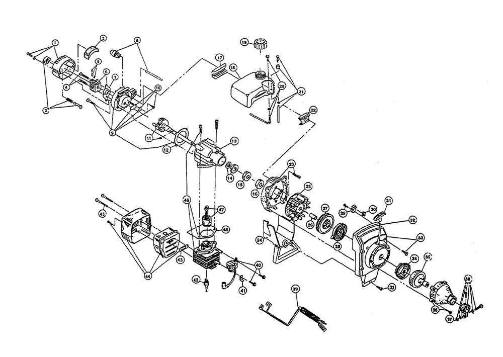 Fig-0 Diagram and Parts List for SINGER-GTB2816 411107336 Ryobi Trimmer