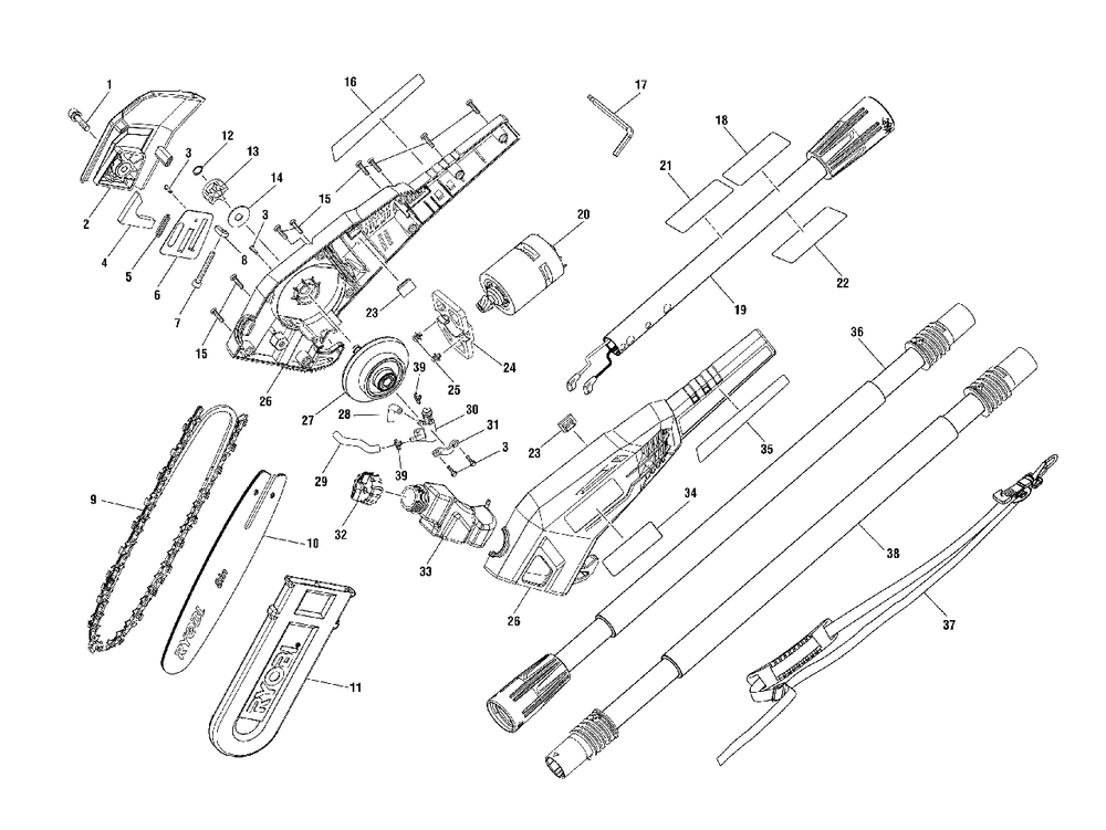 Figure A Diagram and Parts List for RY 40050 (Rev 01)(311069002)(2018-10) Ryobi Trimmer