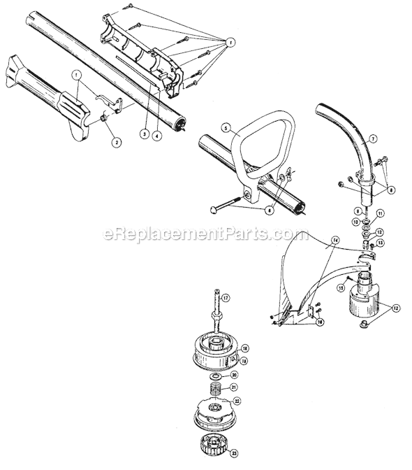 Page B Diagram and Parts List for RYAN264-3 009147701-012003060 Ryobi Trimmer