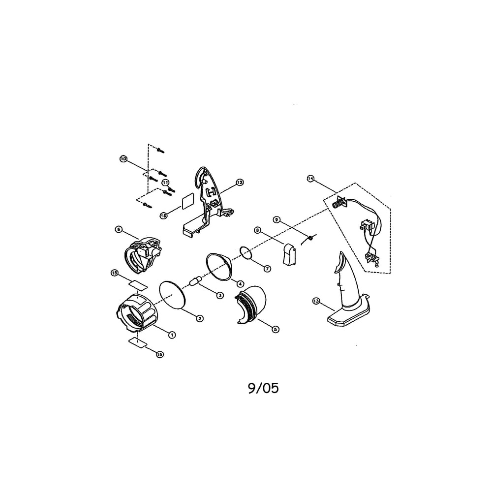 Flashlight Diagram and Parts List for FL1200  Ryobi Worklight & Flashlight