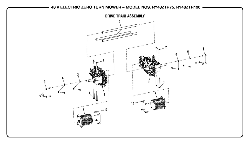 Figure H Diagram and Parts List for RY 48ZTR75 (Rev 01)(099749015)(2019-05) Ryobi Lawn Tractor