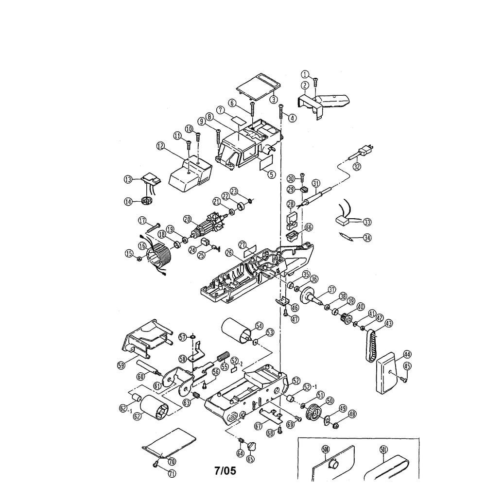 Belt Sander Diagram and Parts List for BE-321TYPEII  Ryobi Belt or Drum Sander