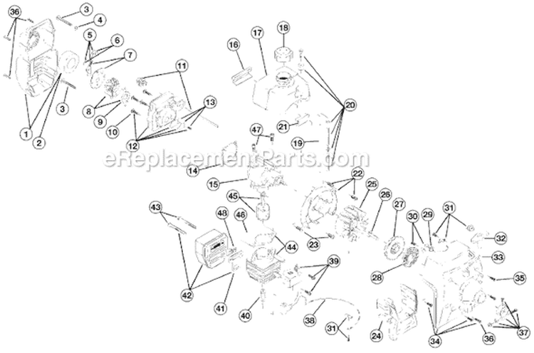 Engine Assembly Diagram and Parts List for 700R 41AD700G034 Ryobi Trimmer