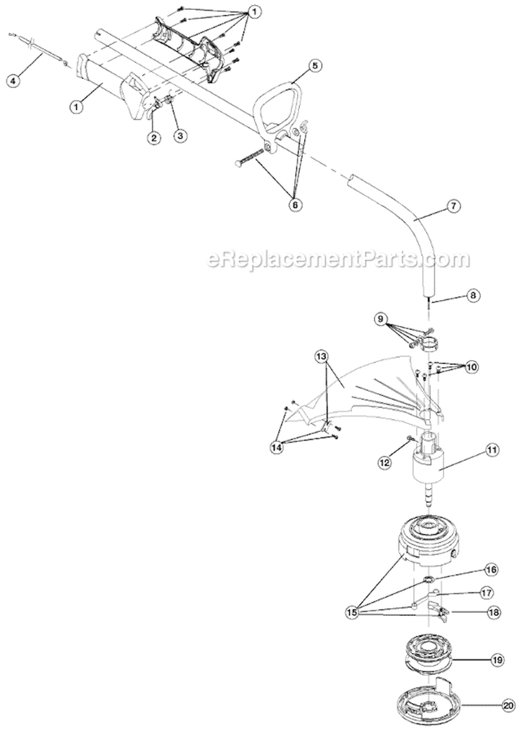 Page A Diagram and Parts List for 704RVP 41BD7V4G034 Ryobi Trimmer