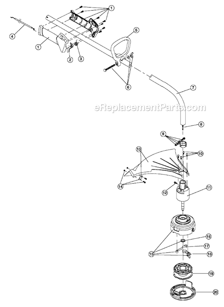 Page A Diagram and Parts List for 704R 41AD704G034 Ryobi Trimmer