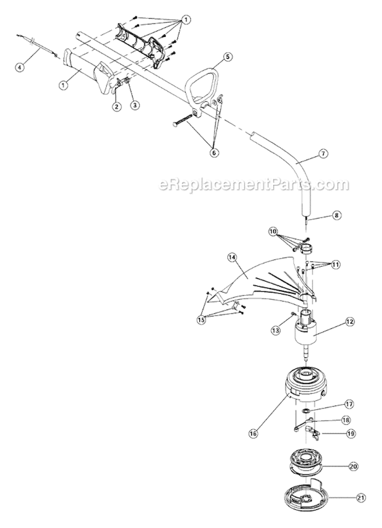 Page A Diagram and Parts List for 704R 41AD7V4G734 Ryobi Trimmer