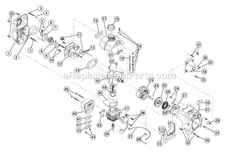 Page B Diagram and Parts List for 704R 41AD7V4G734 Ryobi Trimmer