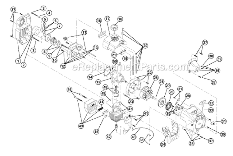 Page B Diagram and Parts List for 704R 41BD704G034 Ryobi Trimmer