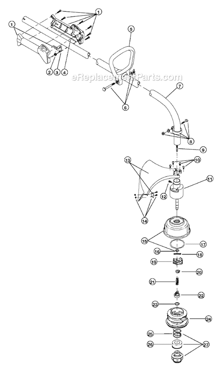 Page A Diagram and Parts List for 705R 41AD705G734 Ryobi Trimmer