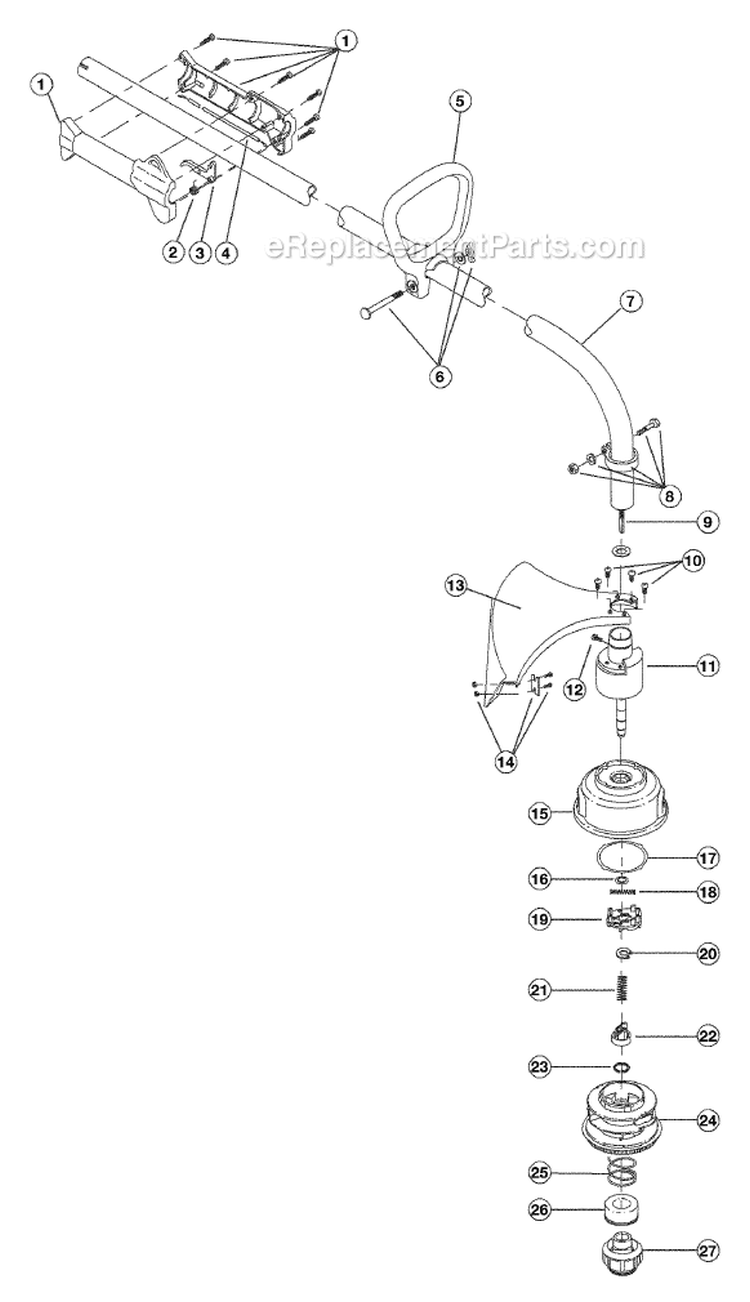 Page A Diagram and Parts List for 705R 41BD705G734 Ryobi Trimmer