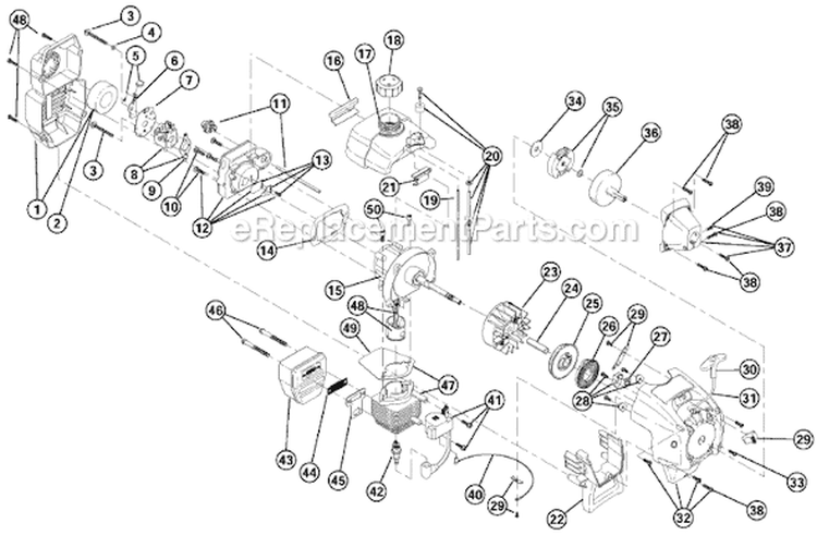 Page B Diagram and Parts List for 705R 41CD705G034 Ryobi Trimmer