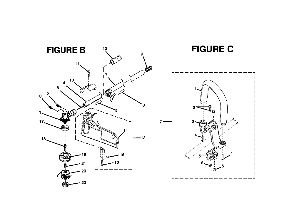 Fig-1 Diagram and Parts List for UT70005  Ryobi Trimmer