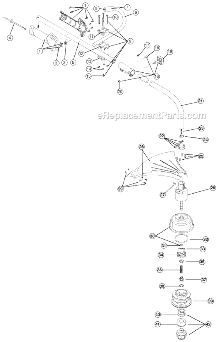 Page A Diagram and Parts List for 725RE 41CD2REC034 Ryobi Trimmer