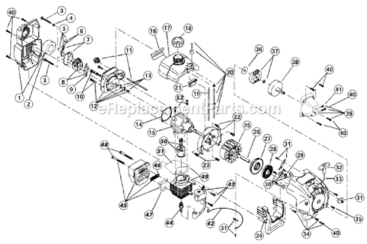 Page B Diagram and Parts List for 725R 41ADL04A034 Ryobi Trimmer