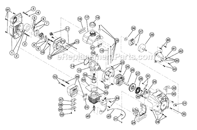 Page B Diagram and Parts List for 725R 41ADL04A734 Ryobi Trimmer