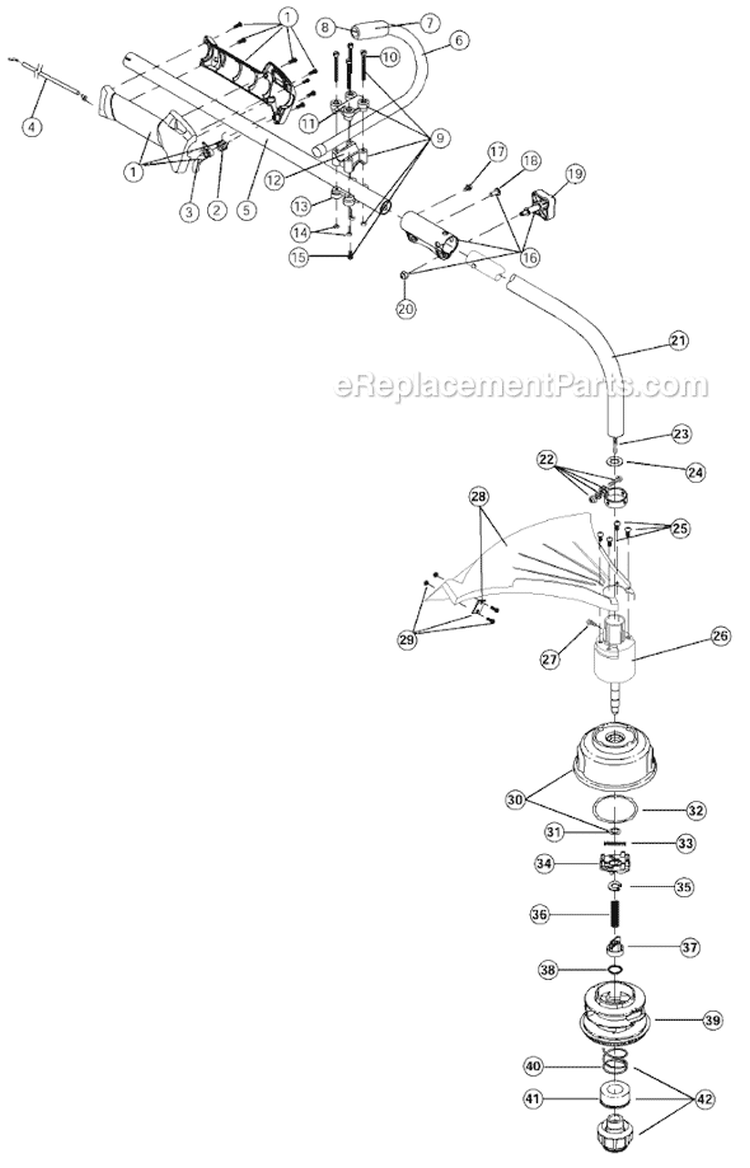 Page A Diagram and Parts List for 725R 41CD725A034 Ryobi Trimmer