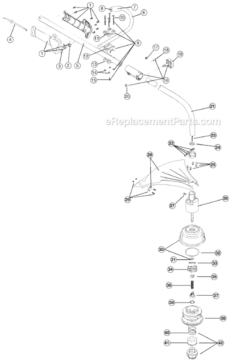 Page A Diagram and Parts List for 725R 41CD725B034 Ryobi Trimmer