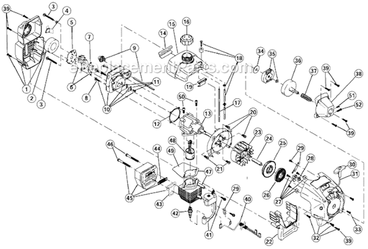 Page A Diagram and Parts List for 750R 41AD750A034 Ryobi Trimmer