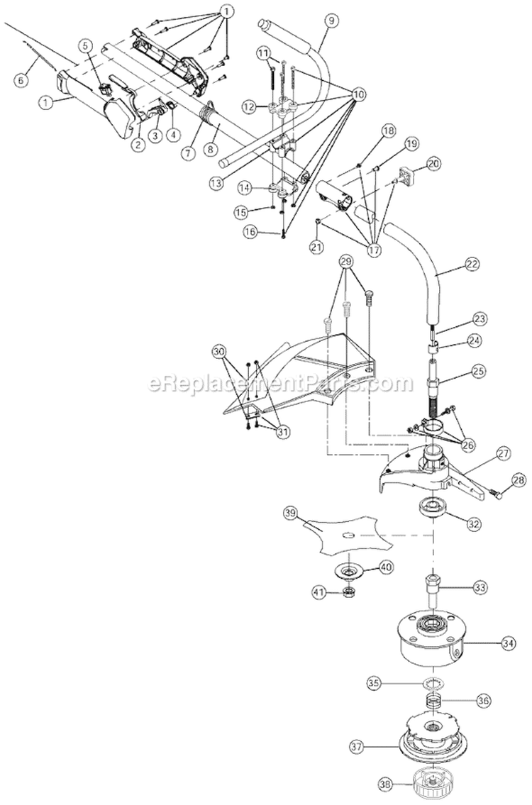 Page B Diagram and Parts List for 750R 41AD750A034 Ryobi Trimmer