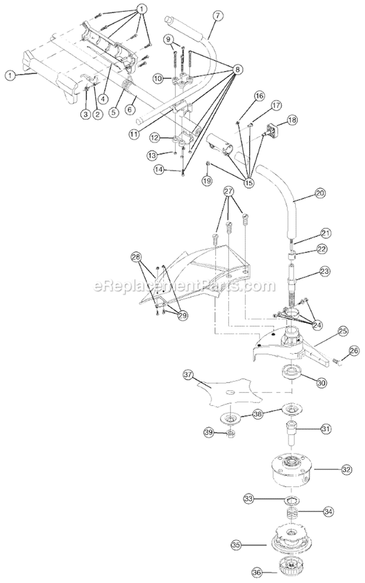 Page B Diagram and Parts List for 750R 41AD750E034 Ryobi Trimmer