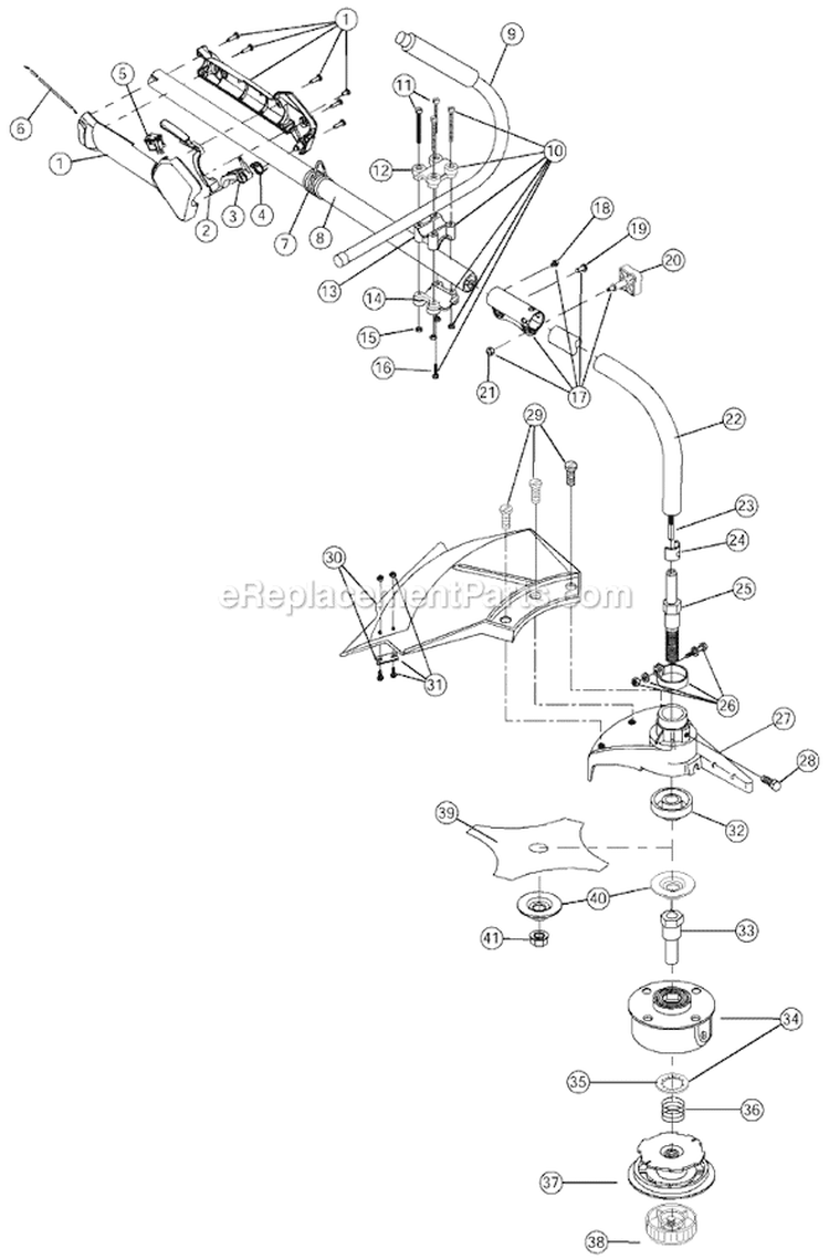 Page A Diagram and Parts List for 750R 41BD750A034 Ryobi Trimmer