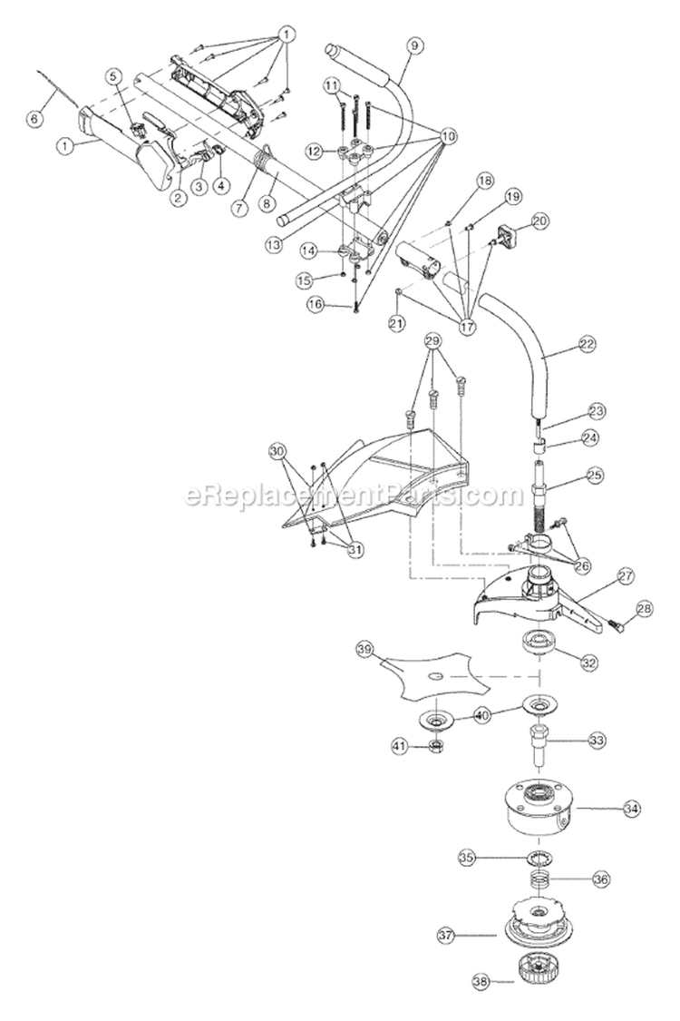 Page A Diagram and Parts List for 750R 41BD750E034 Ryobi Trimmer