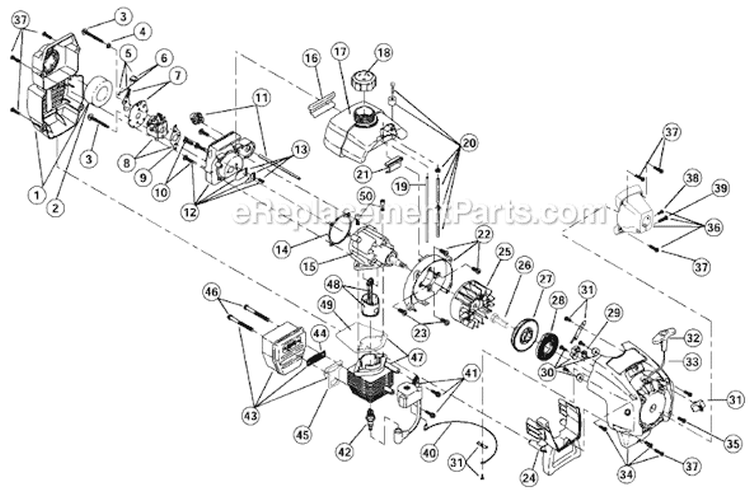 Page B Diagram and Parts List for 766R 41CD766G034 Ryobi Trimmer