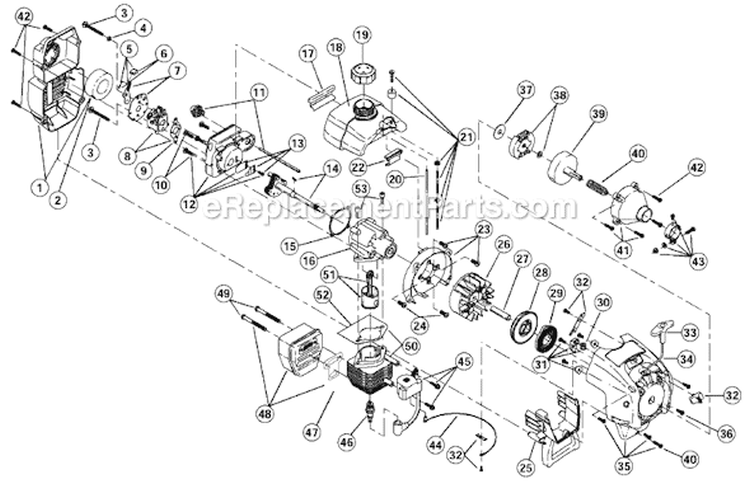 Page D Diagram and Parts List for 770REB 41AD7EBC034 Ryobi Trimmer