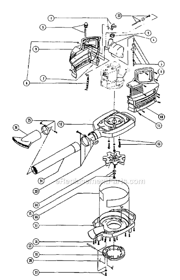 Page B Diagram and Parts List for IDC300BV 109012001-203096320 Ryobi Leaf Blower / Vacuum