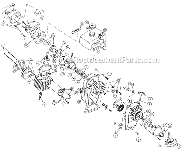 Page A Diagram and Parts List for RYAN274 809003001-909002800 Ryobi Trimmer