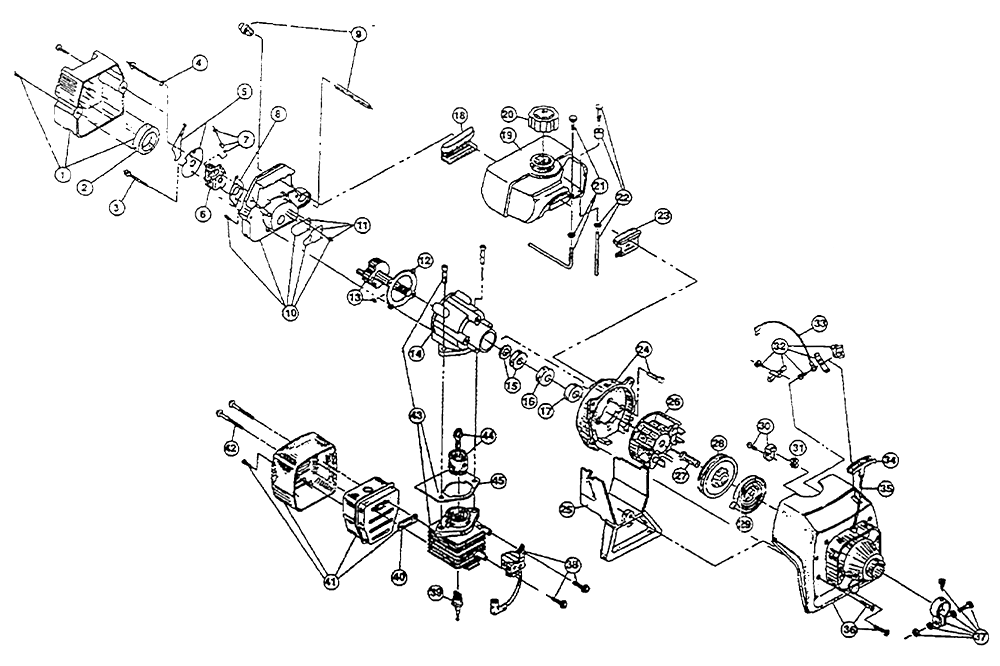 Fig-0 Diagram and Parts List for IDC500 304051231 Ryobi Trimmer