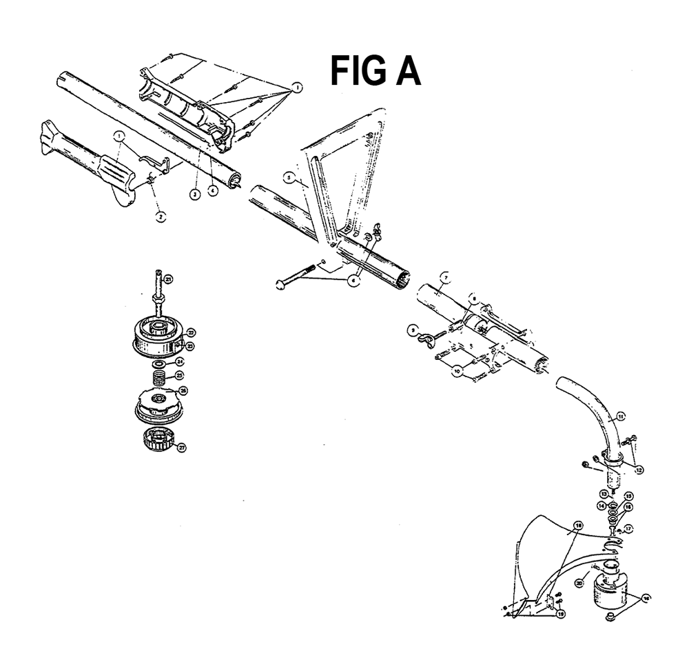 Fig-1 Diagram and Parts List for IDC520-2 009056201-104006900 Ryobi Trimmer