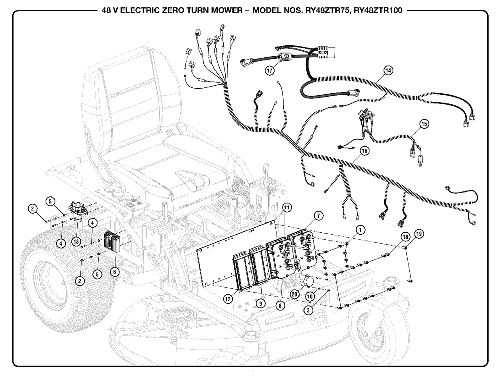Figure P Diagram and Parts List for RY 48ZTR75 (Rev 01)(099749015)(2019-05) Ryobi Lawn Tractor