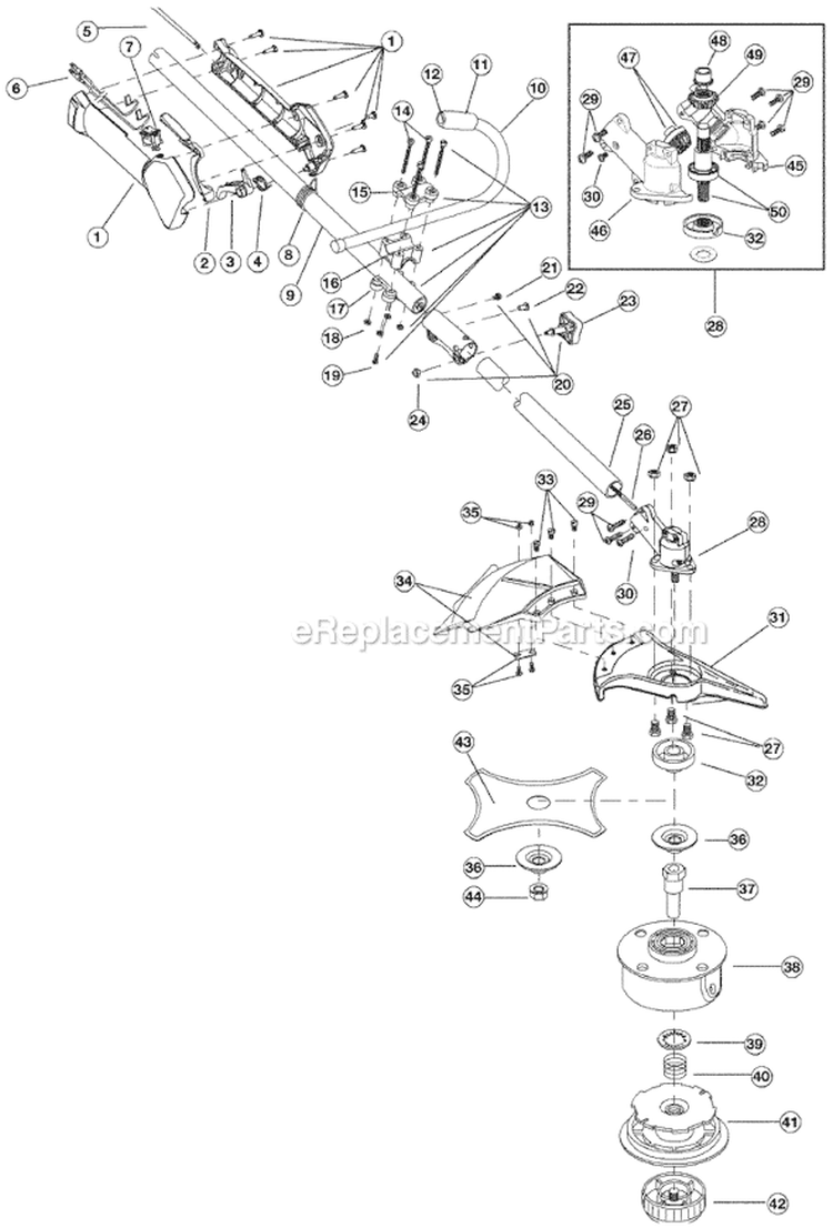 Page A Diagram and Parts List for 890R 41AD890A734 Ryobi Trimmer