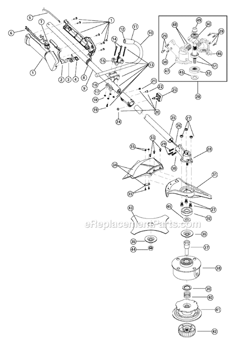 Page A Diagram and Parts List for 890R 41CD890A034 Ryobi Trimmer