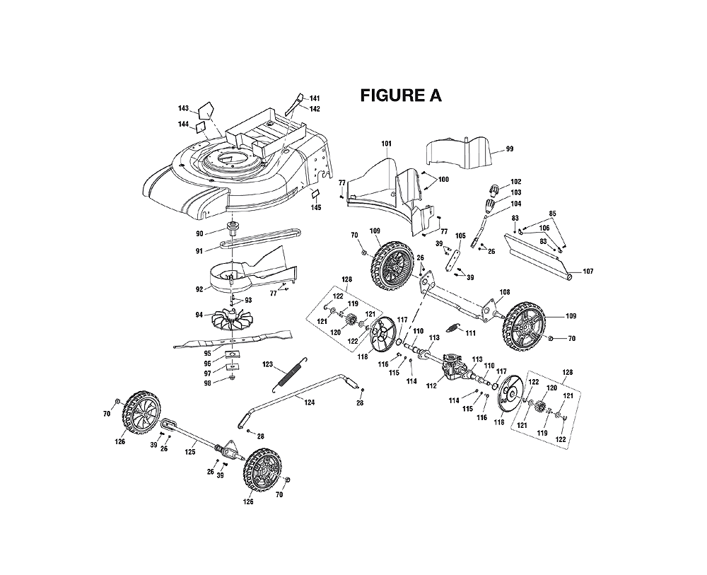 Fig-1 Diagram and Parts List for RY14110A  Ryobi Lawn Mower