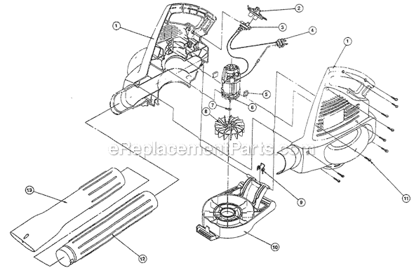 Page A Diagram and Parts List for IDC170 205107837 Ryobi Leaf Blower / Vacuum