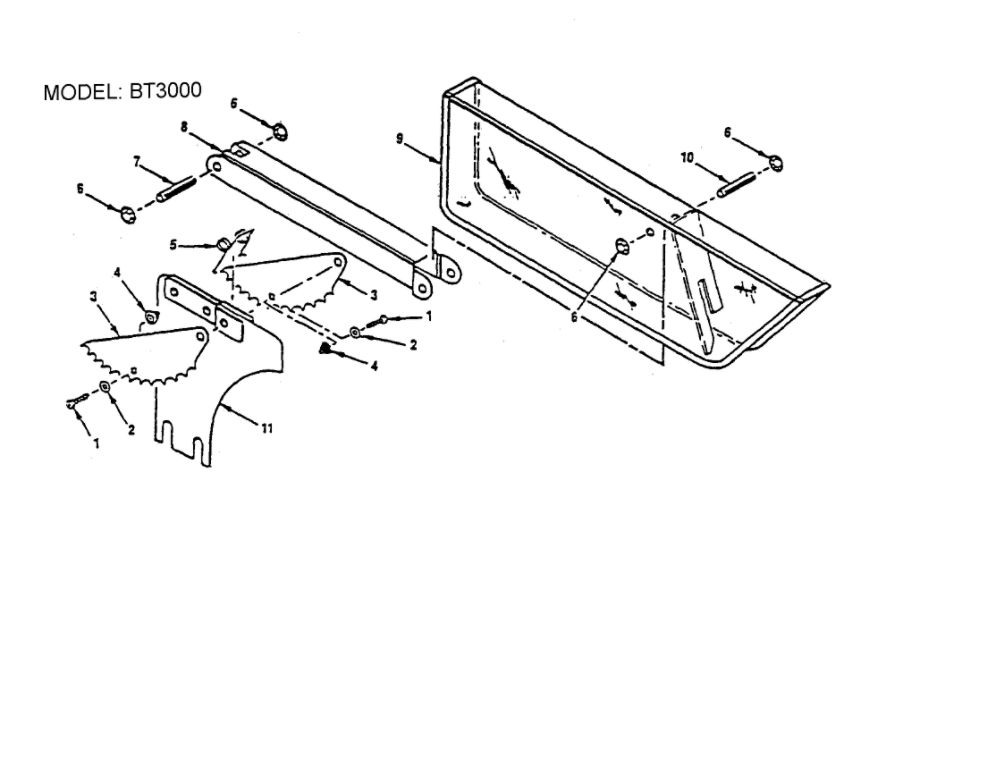 Blade Guard Assembly Diagram and Parts List for BT3000SXI  Ryobi Table Saw