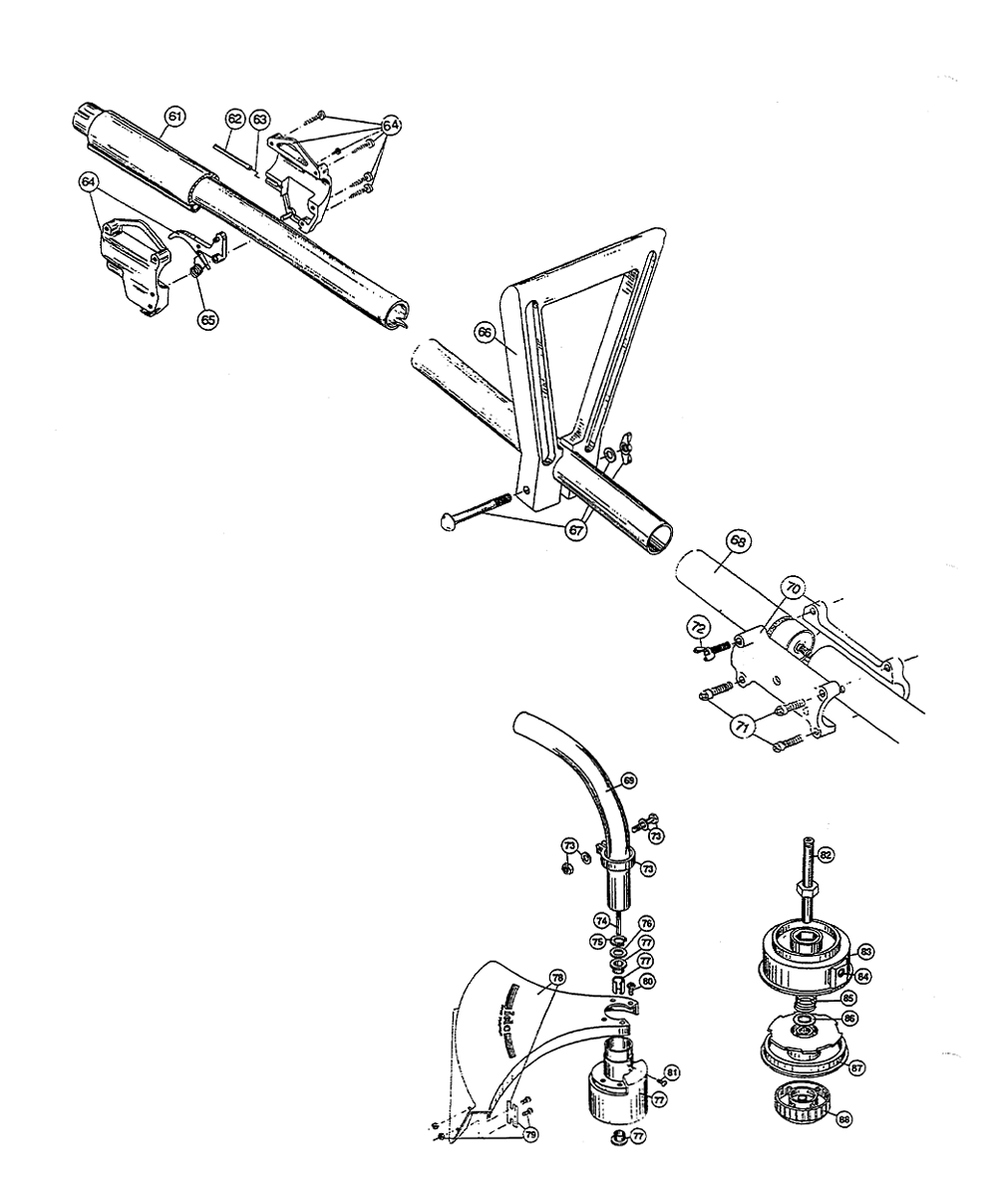Fig-1 Diagram and Parts List for IDC520 810043501-909079489 Ryobi Trimmer