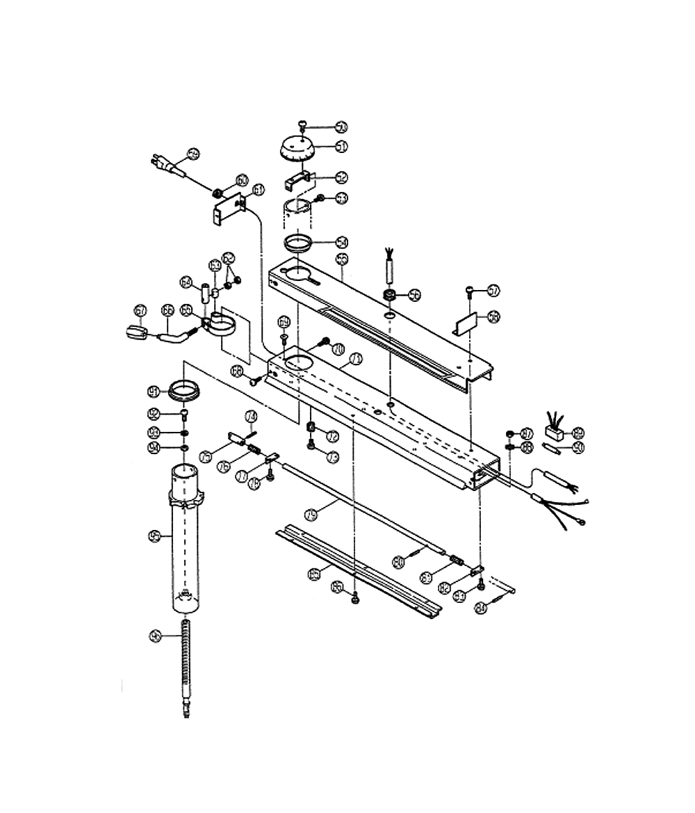 Fig-1 Diagram and Parts List for RA-2500N  Ryobi Saw