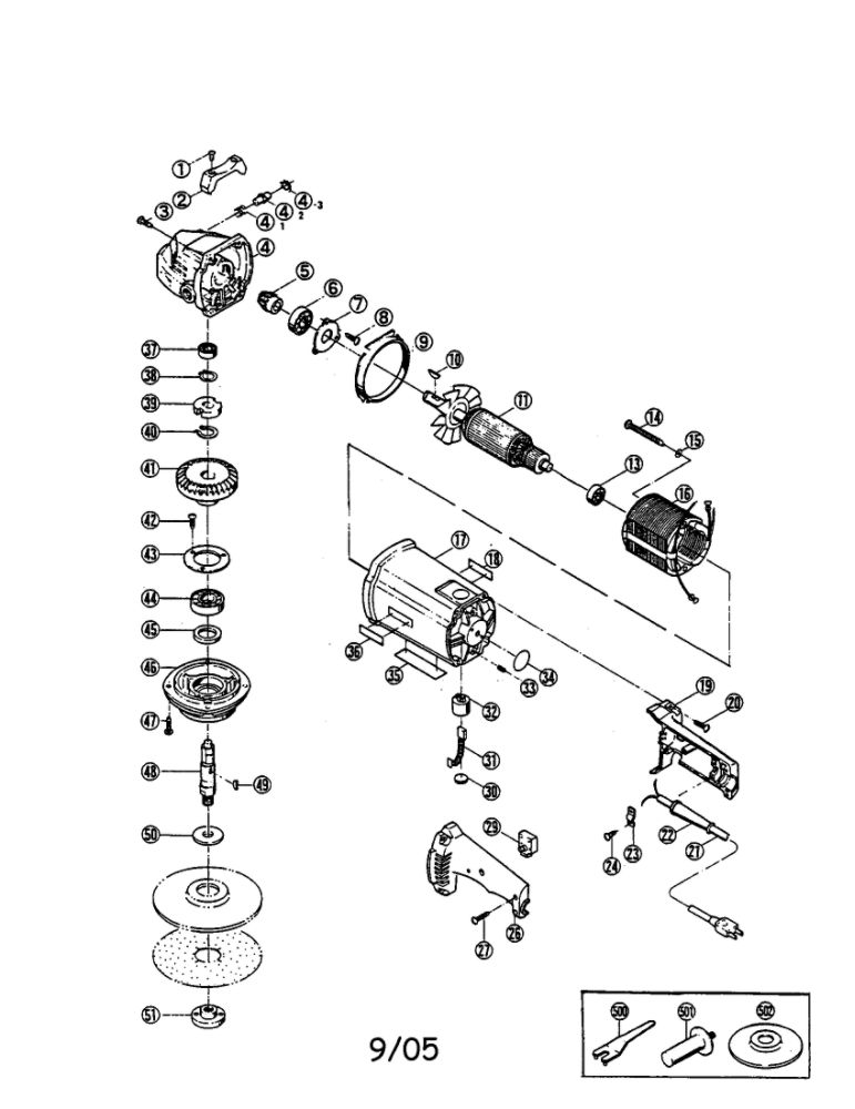 Disc Sander Diagram and Parts List for G-1250SC  Ryobi Sander