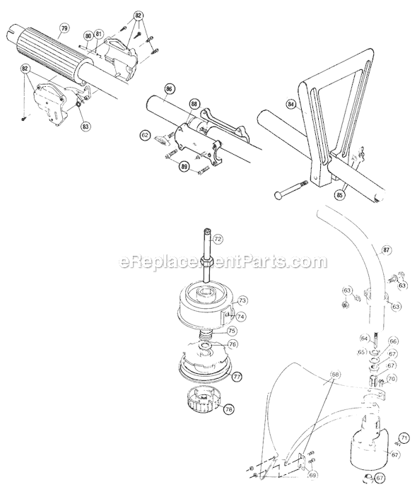 Page B Diagram and Parts List for RYAN275-1 209061501-907011000 Ryobi Trimmer