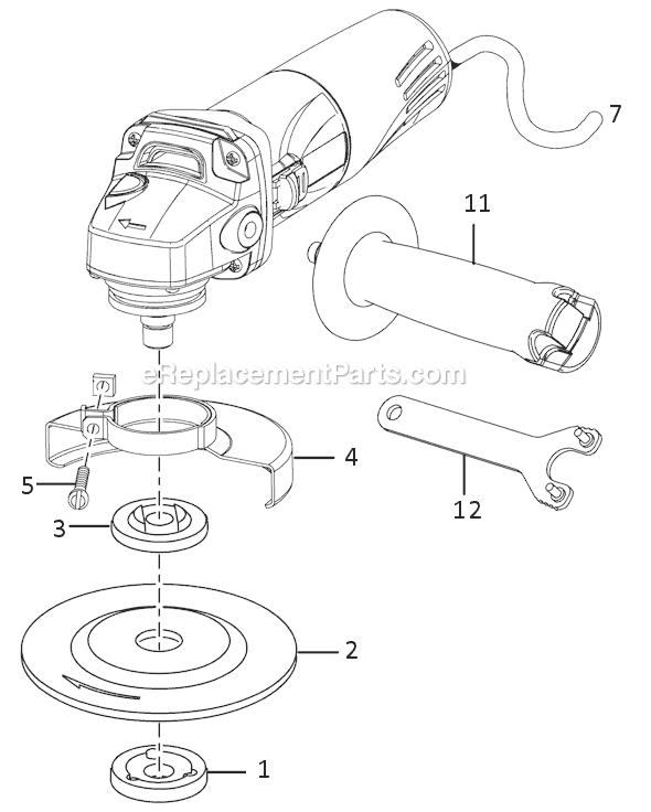 Page A Diagram and Parts List for AG401  Ryobi Angle Grinder
