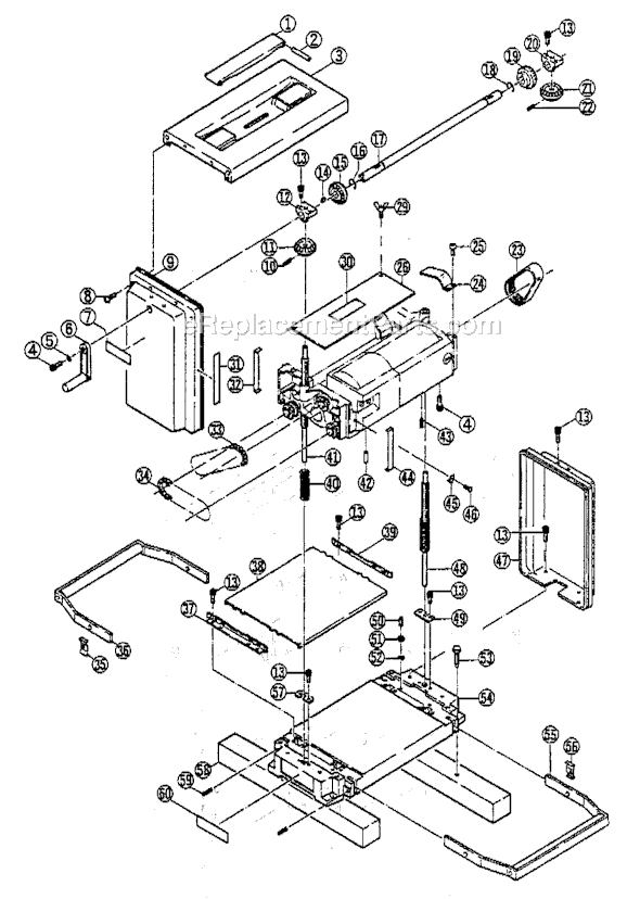 Page A Diagram and Parts List for AP-10  Ryobi Planer Jointer