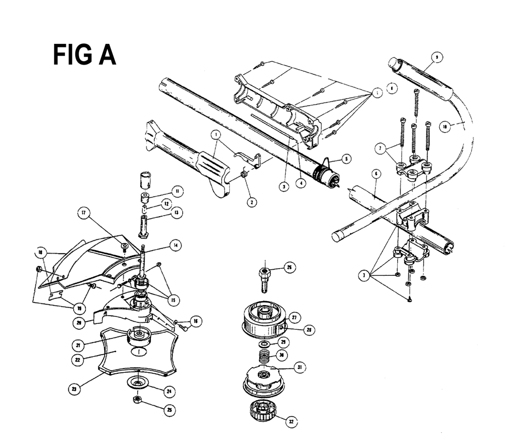 Fig-1 Diagram and Parts List for IDC540-2 009081201-108034825 Ryobi Trimmer