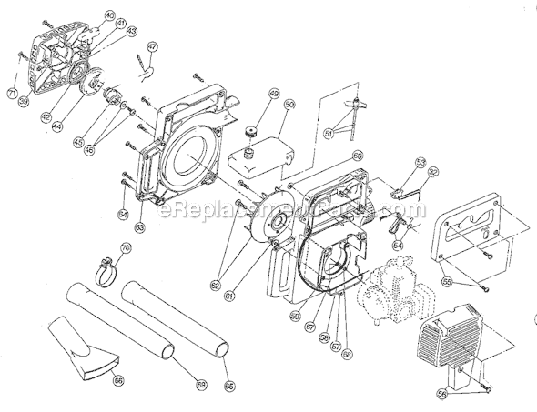 Page B Diagram and Parts List for IDC200 810035501-909018526 Ryobi Leaf Blower / Vacuum